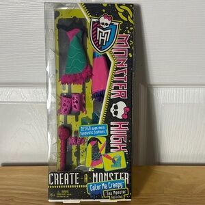 New in Box Monster High Create-A-Monster Color Me Creepy Sea Monster Add on Set